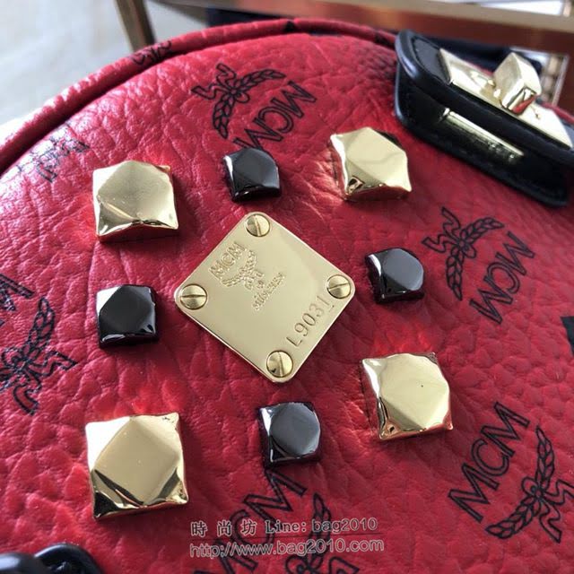 MCM雙肩背包 原單 Dual Stark系列 多功能小號雙肩背包 經典Visetos塗層帆布 金屬鉚釘 高端MCM女後背包  mdmc1184